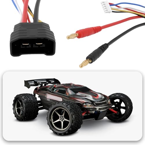 1x RC Car Lipo Battery Connector Cable Adapter 4S Hard-Case Battery Harness Connector with JST-XH Balance Plug Compatible with T-raxxas TRX 1/8 RC Car