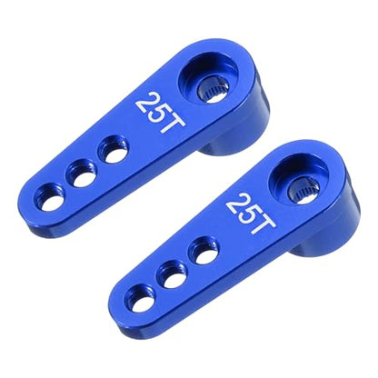 MECCANIXITY Aluminum Alloy 25T Steering Servo Single Arm Horn Dark Blue for DIY RC Car/Boat/Airplane Boat Accessories 2 Pcs - color: Dark Blue