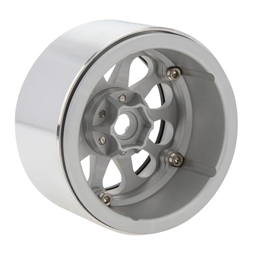 MEUS RACING 2.2 Beadlock Wheels Rims Deep-Dish Wheel for Axial SCX10 Traxxas TRX4 Vanquish VS4-10 Redcat Gen8 1/10 RC Crawler Upgrades (Silver) - color: Silver
