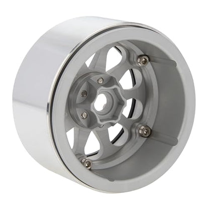 MEUS RACING 2.2 Beadlock Wheels Rims Deep-Dish Wheel for Axial SCX10 Traxxas TRX4 Vanquish VS4-10 Redcat Gen8 1/10 RC Crawler Upgrades (Silver) - color: Silver