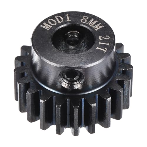 MECCANIXITY 1M 21T 40 Chrome Steel Motor Pinion Gears, 0.91" x 0.9" RC Motor Gears Fits 8mm Shaft Bore for RC Vehicles Truck Drift Remote Control Car Off-Road Crawler Parts, Black - style: 21T