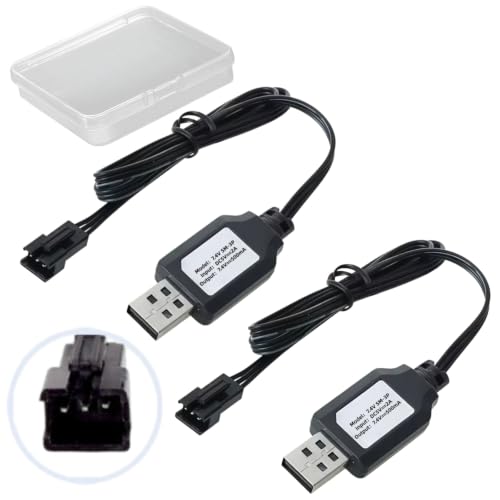 7.4V SM-3P Charger 3-Pin 2S li-on li-po USB Battery Charger with Protection Board for RC Car Boat Drone Shark Vacuum 2 Pcs
