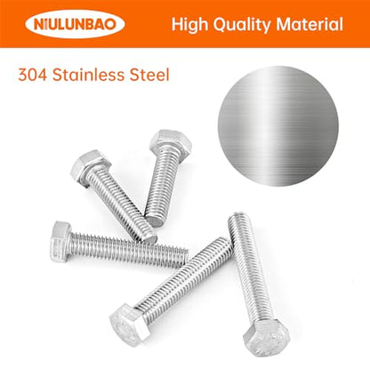M8 x 30mm 35mm 40mm 45mm 50mm Heavy Duty Hexagon Bolts Hex Head Screws, 304 Stainless Steel, Machine Fully Thread, Metric, Bright Finish, Assortment Kit 25PCS - size: M8 x 30/35/40/45/50mm (25PCS)