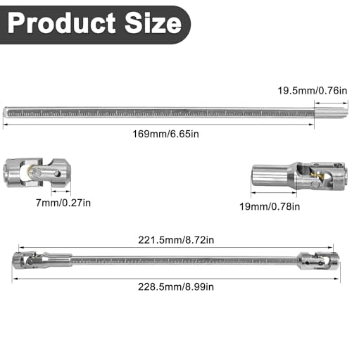LRFHL 1/10 Crawler Driveshaft Stainless Steel, 68-229mm, Silver | SCX10 Drive Shaft for 1/10 RC Crawler LCG Rigs Sportys Scalers Capra SCX10 Pro - color: Silver