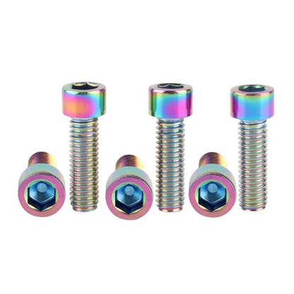 6Pcs Bike Screws M6x10 12 16 18 20 25 30 35mm Stainless Steel Socket Head Cap Allen Hex Bolt (Ranibow, M6 x18mm) - color: Ranibow, size: M6 x18mm