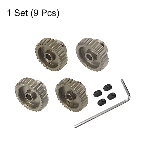 HARFINGTON 48P Hardened Pinion Motor Gear Set 4pcs 28T 29T 30T 31T Fit 1/8 inch RC Motor Shaft 48 Pitch 7075 Aluminum Gears for RC Car, with Hex Key - style: 28T 29T 30T 31T