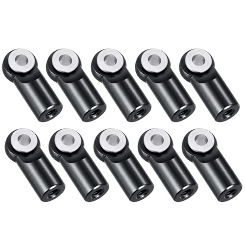 10pcs Metal Tie Rod End Balls M2.5 Ball Joint Head for RC Crawler Car Upgrade Parts (Black) - color: Black