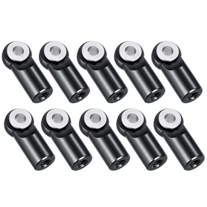 10pcs Metal Tie Rod End Balls M2.5 Ball Joint Head for RC Crawler Car Upgrade Parts (Black) - color: Black