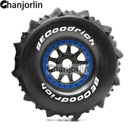 1/7 1/8 RC Off Road Truck Wheels 17mm Hex And Tires OD 5.5" Short Course Snow Sand Tyres For 1:7 1:8 Scale Buggy Truck Car TRAXXAS UDR FS Atom ARRMA Mojave 6S EXB YK4072 DF7 TB7 4PCS (Blue)