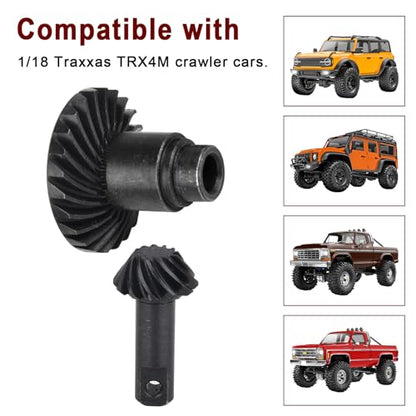 24T/12T Steel Helical Gear Set Front Rear Axles for 1/18 Traxxas TRX4M Crawler RC Car Upgrades