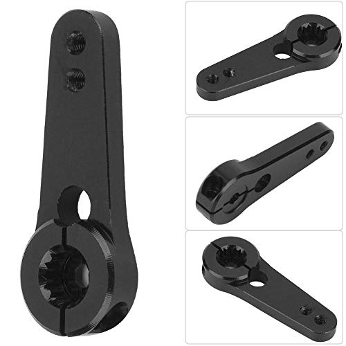 Dilwe Servo Horn, Metal RC Steering Servo Half Arm Horn 15T for HSP 1:5 Scale Truck Upgrade Part Black Silver(Black)