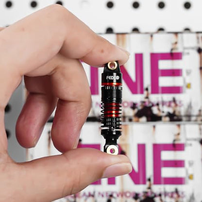 DSS18 TRX4M Shocks 59MM Oil-Filled Shock Absorber CNC Long Threaded Oil Damper For TRX4MT TRX4M Upgrades 1/18 RC Crawler,Dual Spring Suppresses Minor Vibrations and Absorbs Major Impacts - style: 59mm red