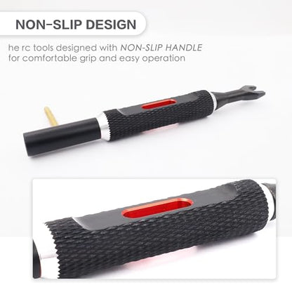 RC Multi-Function Wrench Turnbuckle Nut Ball Joint Remover 4mm Universal Repair Tool with 2.0mm Screwdriver for 1/10 1/8 1/24 Crawler Truck Off Road Car Boat Drone Airplane(Black Red) | 4mm Universal Repair Tool,2.0mm Screwdriver,for 1/10 1/8 1/24 Crawler