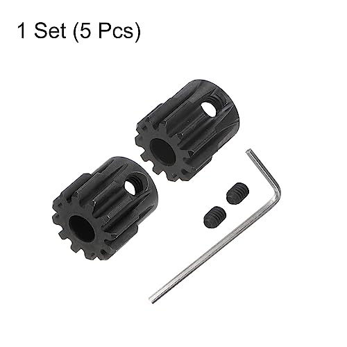 HARFINGTON Mod 1 M1 Pinion Motor Gear Set 2pcs 11T 12T Fit 5mm RC Motor Shaft M1 Pitch Gears for RC Car, with Hex Key - style: 11T 12T