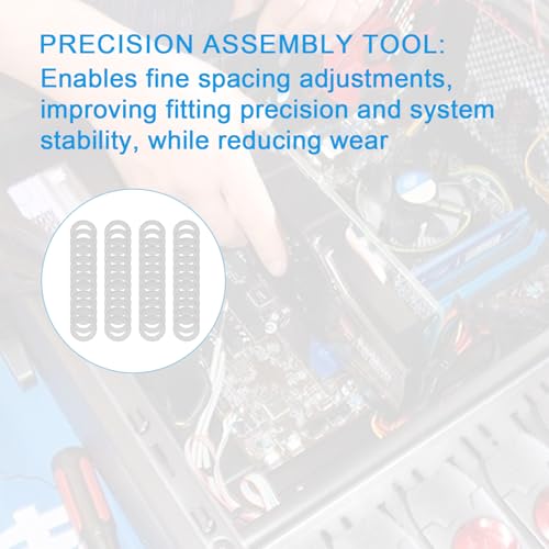 48 Pcs M6x10mm Thin Spacer Washer Set for Robotics Electronics Assembly | 0.1 0.2 0.3 0.5mm Thickness, 12pcs Each, M6 Bolt Fit, Fine Clearance Tuning, Flat Stainless Washer Assortment - size: M6X10