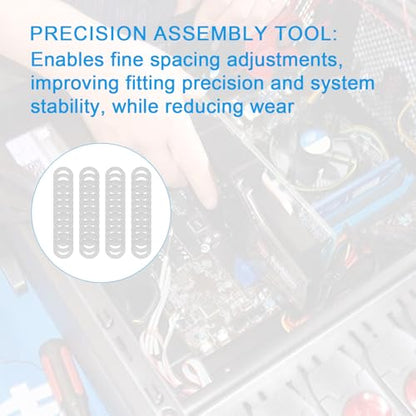 48 Pcs M6x10mm Thin Spacer Washer Set for Robotics Electronics Assembly | 0.1 0.2 0.3 0.5mm Thickness, 12pcs Each, M6 Bolt Fit, Fine Clearance Tuning, Flat Stainless Washer Assortment - size: M6X10