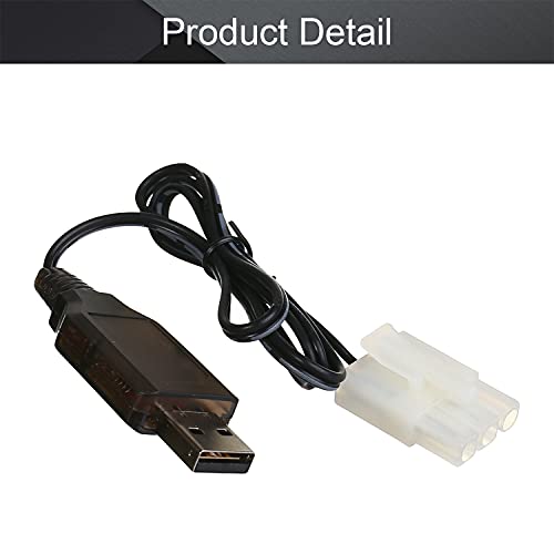 Bettomshin 2Pcs L6.2-3P USB Charging Cable for RC Car 9.6V 200mA Ni-MH Ni-CD Battery