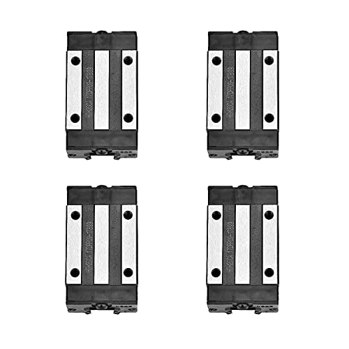 [2 Pack] HGR20/HGH20 500mm/ 19.68inch Linear Sliding Rail Guide with 4 HGH20CA Linear Bearing Sliding Carriage Block for 3D Printer, CNC Machine and Routers (500mm, HGR20/HGH20) - size: 500mm