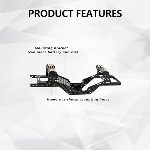 SCX24 LCG Chassis RC Carbon Fibre Frame Body Shell for Axial SCX24 | Frame Body Shell Kit for Axial SCX24 C10 JLU Bronco Base Camp GX470 Upgrade Parts 1/24 RC Crawler