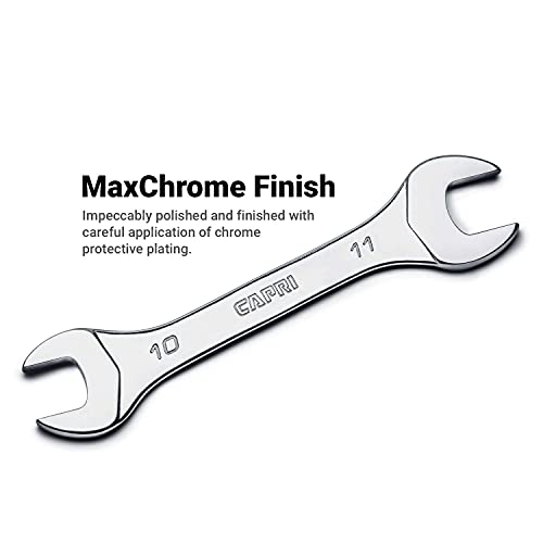 Capri Tools 4 mm x 5 mm Slim Mini Open End Wrench, Metric - size: 4 mm x 5 mm