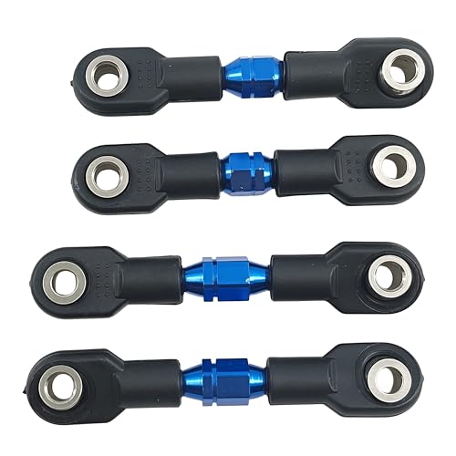 Adjustable Aluminum Pull Rod Set for 1/10 4-Tec Ford Mustang RWD (Blue) | On-Road Drift,8348 10542,Turnbuckles,Steering Linkage,CNC Machined,High Strength,Precision Fit,Wear Resistant,RC Upgrade - color: Blue