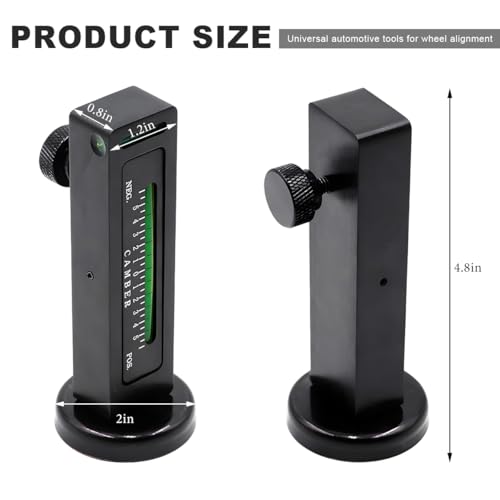 Adjustable Magnetic Gauge Tool, Camber Castor Strut Wheel Alignment Automotive Tire Repair Tool, Wheel Hub Allignment Instrument Magnetic Gauge Tool for Car RV Truck Camber (Black) - color: Black