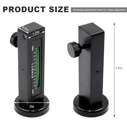 Adjustable Magnetic Gauge Tool, Camber Castor Strut Wheel Alignment Automotive Tire Repair Tool, Wheel Hub Allignment Instrument Magnetic Gauge Tool for Car RV Truck Camber (Black) - color: Black