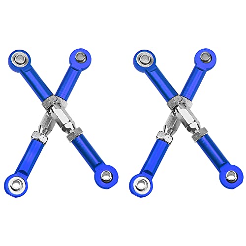 Metal Turnbuckles Rod Camber Links Steering Linkage Tie Rods Pull Rod Compatible with Redcat Racing Blackout SC,SC Pro, XTE, XTE Pro,XBE,XBE Pro 1/10 RC Car (Blue) - color: Blue