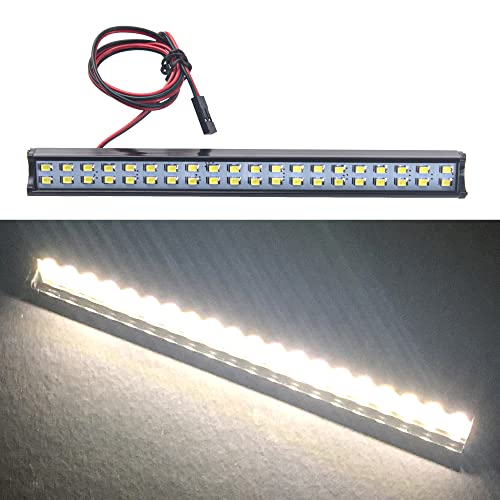 16LEDs RC Crawler Car LED Light Bar Roof Lamp Simulation Spotlight Kit 5-8.4V & 5.9" Metal RC Car Roof Light Bar Double Row 40 LED Light Lamp