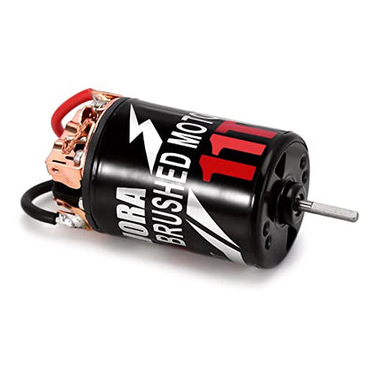 INJORA 550 Brushed Motor Waterproof 3-Slot 11T 17mm Long Shaft Motor for 1/10 Scale RC Car Crawler Truck Buggy Axial SCX10 AXI03007 JL 90046 TRX4 TRX6 (INM09) - size: 11T-L
