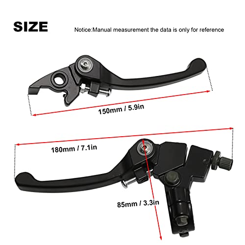 MDEOOSKY 7/8 Folding Clutch Brake Lever Perch with Clutch Cable (Black) | For 110/125/140/150cc SSR125 RFZ YZ Ruckus TaoTao DB17/27 Apollo DBX15/18/19 Z20 Xmotos Thumpstar Kayo Piranha Pit Dirt Bike - color: Black