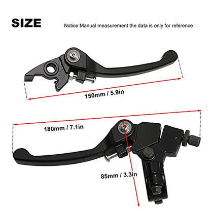 MDEOOSKY 7/8 Folding Clutch Brake Lever Perch with Clutch Cable (Black) | For 110/125/140/150cc SSR125 RFZ YZ Ruckus TaoTao DB17/27 Apollo DBX15/18/19 Z20 Xmotos Thumpstar Kayo Piranha Pit Dirt Bike - color: Black