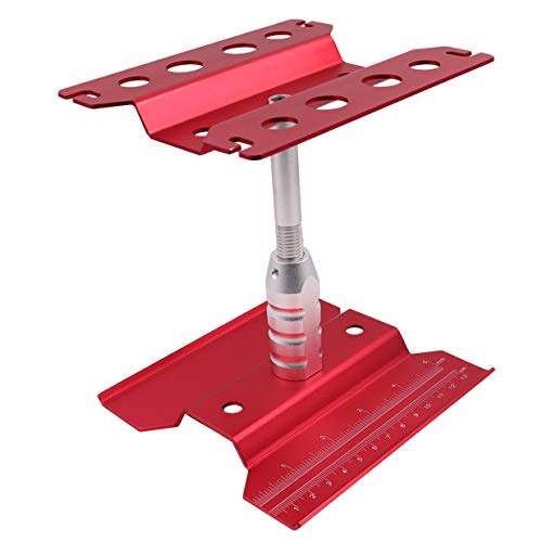 Aluminum Alloy RC Car Work Stand Repair Workstation 360 Degree Rotation Lift Or Lower Compatible with traxxas TRX-4 Axial SCX10 D90 HSP HPI 1/8 1/10 1/12 Scale RC Crawler Car (Red)