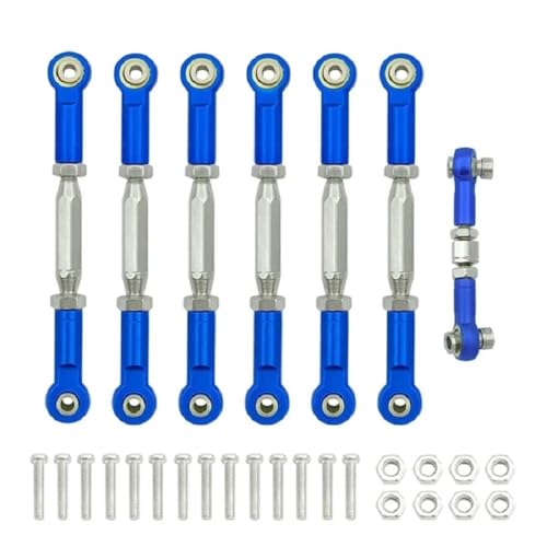 Metal Turnbuckle Camber Link Rod Linkage Kit Compatible with 1/10 RC Car Compatible with 4X4 VXL 2WD Upgrade Parts(Dark Blue) - color: Dark Blue