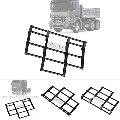 RC Car Bumper, 1/14 RC Car Truck Metal Front Bumper Model Accessory Fit for Tamiya King Hauler, Globe Liner RC Car (N10210BL Black) - color: N10210bl Black