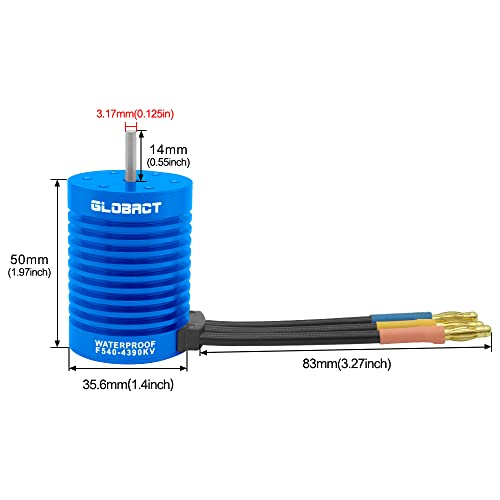 Globact Brushless Motor 3650 4390KV for 1/10 Slash Redcat Arrma Axial HSP | Sensorless, Waterproof