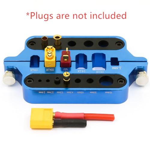 Aluminum Alloy RC Model RC Car Cable Connector Soldering Tool Holder Welding Tool RC Repair Tool Kit for XT60, XT90, T Plug, Mini T Plug (Blue) - color: Blue