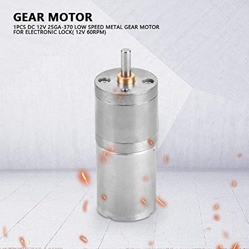 12V Mini DC Motor, 60RPM Micro Electric Gear Motor Metal Reversible High Torque Speed Reduction Shaft 25mm for PCB DIY RC Car Robot Model Drive Electric Drill Gear Box(60RPM) - size: 60RPM
