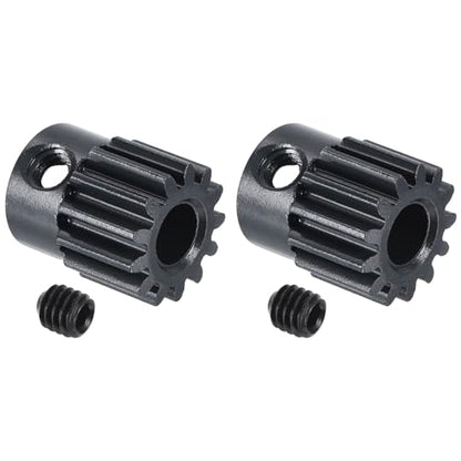 MECCANIXITY 2Pcs RC 32P Hardened Pinion Gear 5mm Shaft 13T Motor Gears Carbon Steel for RC Car Boat Drone - style: 13T