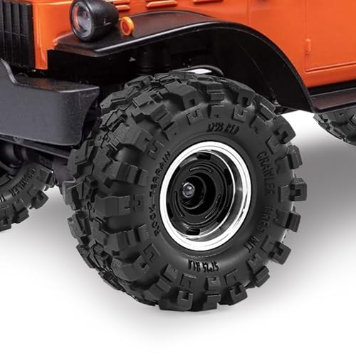 1.0" Beadlock Aluminum Wheels and 57mm Soft Rubber Tires | for SCX24, TRX4M, Ascent 18, FCX24, 1/18 1/24 RC Crawler, 7mm Hex, 0mm Offset, with Foam Inserts, (Black 101) - color: Black 101
