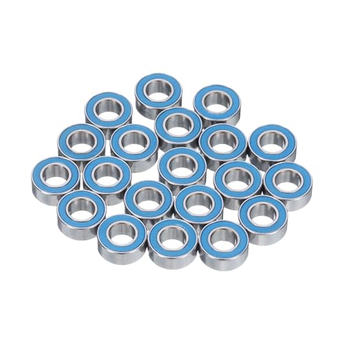 uxcell 20pcs MR105-2RS Miniature Deep Groove Ball Bearings 5x10x4mm Double Sealed Bearings (Blue) for Electric Motor, Home Appliances, Machinery, P6 (ABEC 3) - color: Blue, size: MR105-2RS