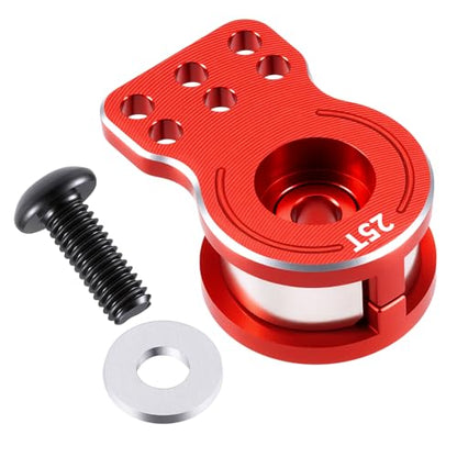 MORLORDY Adjustable 25T RC Servo Saver Aluminum Unloading Servo Arm for 1/12 Tamiya Lunch Box CW-01 Chassis Midnight Pumpkin RC Truck Upgrade Parts (Red) - color: Red