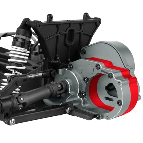Aluminum Transmission Gearbox w/Gear Upgrades Part for 1/10 Slash 2WD (VXL),Rustler 2WD (VXL),Stampede 2WD (VXL),Bandit 2WD (VXL),Titanium - color: Titanium - (Upgrades)