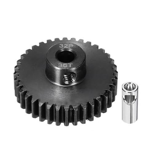 32P Steel Pinion Gear Set 36T for 5mm Shaft Hardened Steel Pinion Gear with Shaft Coupler Connector for RC Motor - style: 36T