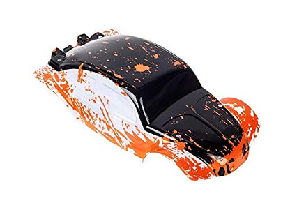 SummitLink Compatible Custom Body Muddy Orange Over White/Black Replacement for 1/10 Scale RC Car or Truck (Truck not Included) SSB-WBR-02