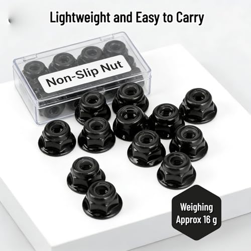 RC Nuts, 12PCS Non Slip Tire 4mm Lock Nut Compatible with SCX10 1/10 RC Model Car(Black) - color: Black