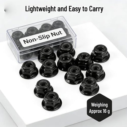 RC Nuts, 12PCS Non Slip Tire 4mm Lock Nut Compatible with SCX10 1/10 RC Model Car(Black) - color: Black