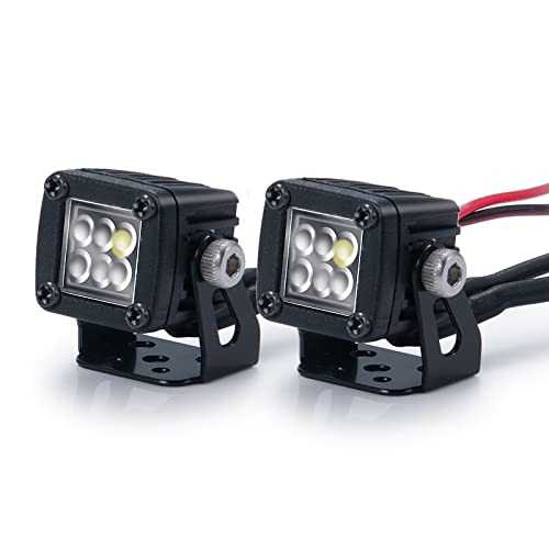 RC Car LED Lights Headlights Headlamp Square Lens Spotlight 4PCS Compatible with 1/10 RC Crawler Car TRX4 TRX6 Axial SCX10 90046 RR10 D90 Upgrades Parts (A-6 Holes) - color: A-6 Holes