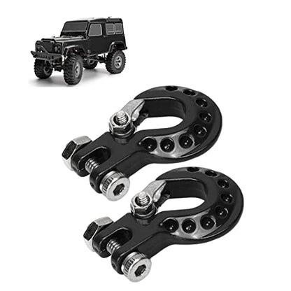 RC Winch Trailer Hook Set 2Pcs, Aluminum Alloy | Simulation Tow Hook | 1/10 Crawler Truck | SCX10 D90 Compatible| 18.5x11.5mm/0.7x0.5in(Black) - color: Black