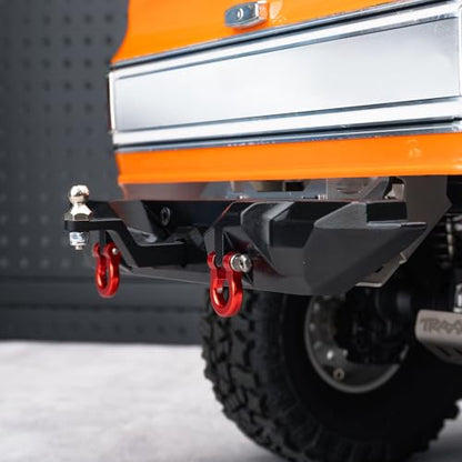 Aluminum Rear Bumper with Trailer Hitch D-Ring Shackles for TRX4 | 1/10th RC Crawler Car Upgrades Parts
